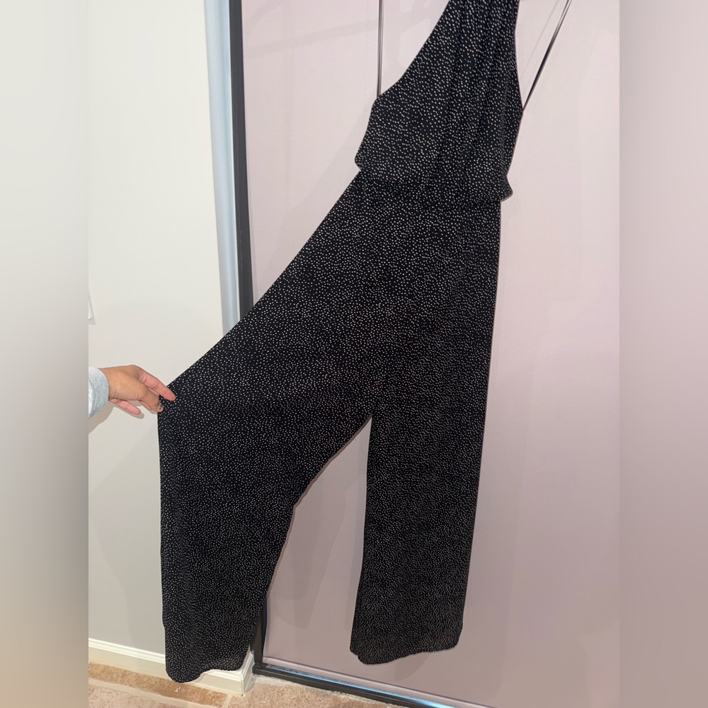 Express Black Patterned Halter Jumpsuit - image 6